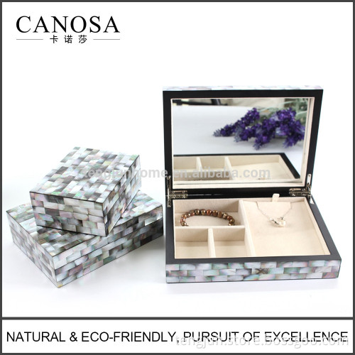 Handmade Black Mother of Pearl Inlaid Jewelry Box